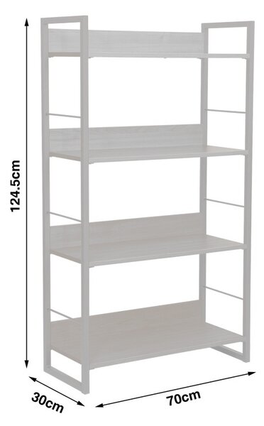 Библиотека Dorfie Черен 70x30x124.5 см