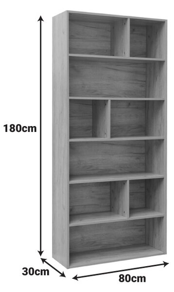 Библиотека Evergin Натурален 80x30x180 см