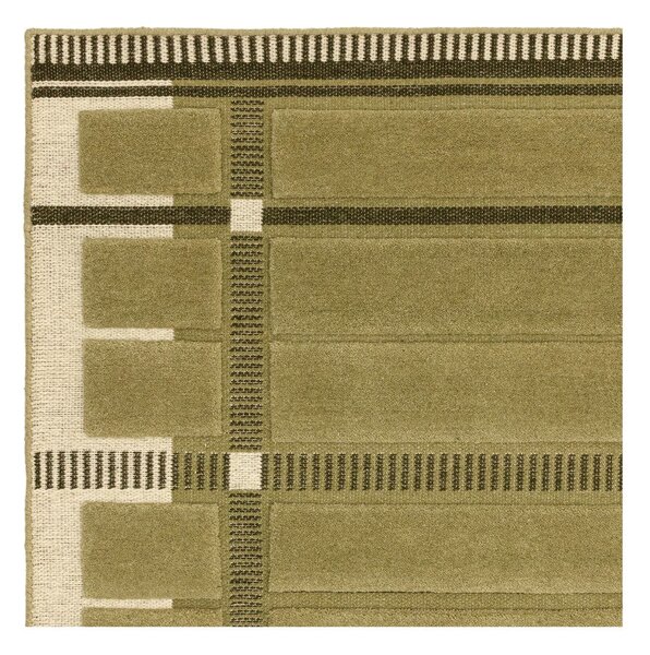 Зелен/бежов ръчно изработен вълнен килим 120x170 cm – Asiatic Carpets