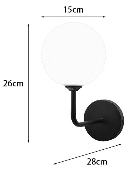 Стенна аплика Cebron Черен 15x25x28 см