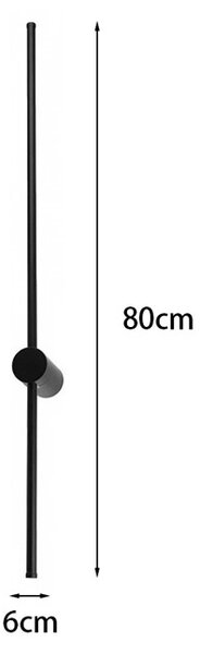 LED стенна аплика Eftenbo Черен 8x8x80 см
