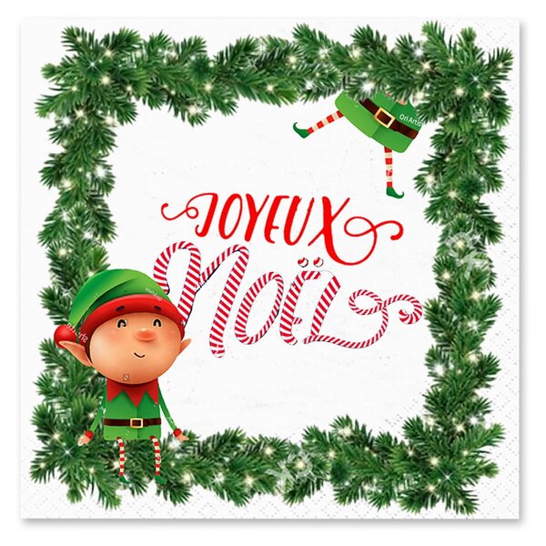 Салфетки в комплект от 20 бр. 33x33 cm Prankster Elf – Homéa