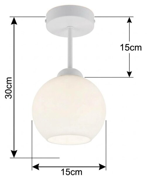 BRILAGI - LED полилей RETRO GLASS 1xE27/60W/230V Ø 15 см бял