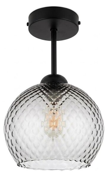 BRILAGI - LED Полилей за повърхностен монтаж R GLASS 1xE27/60W/230V Ø 25 см черен/димно сив