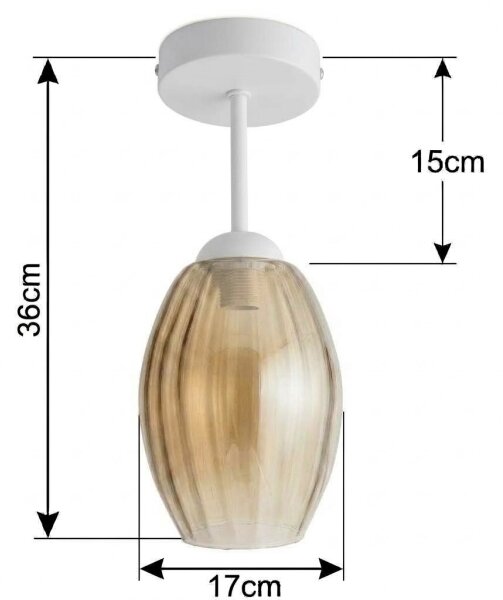 BRILAGI - LED плафонен полилей R GLASS 1xE27/60W/230V Ø 17 cm бял/димно бежов