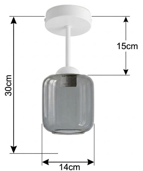 BRILAGI - LED Плафониера R GLASS 1xE27/60W/230V Ø 14 см бяла/димно сива