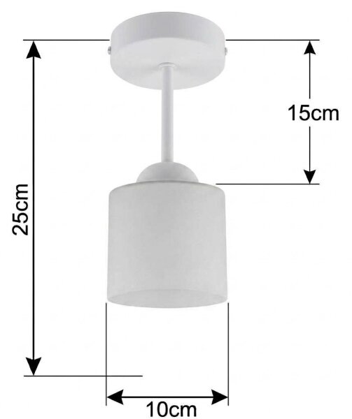 BRILAGI - LED лустра за повърхностен монтаж RETRO GLASS 1xE27/60W/230V Ø 10 см бяла