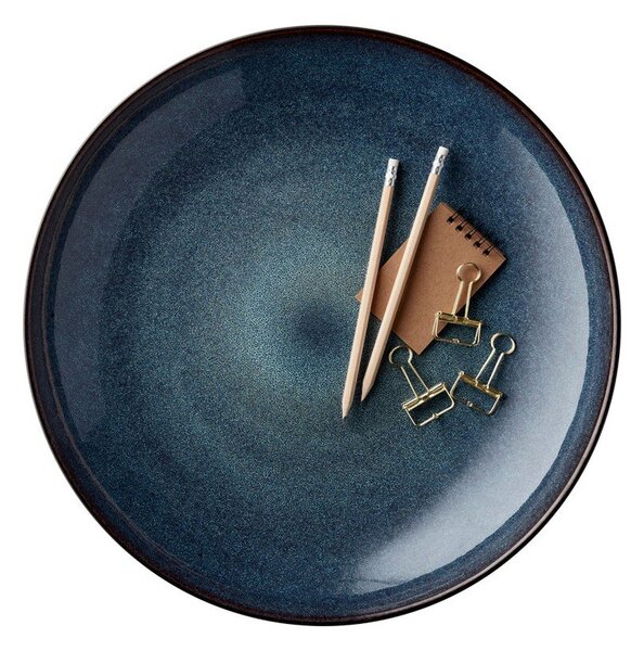 Черна/синя глинена купа ø 40 cm Gastro Dark Blue/Black – Bitz