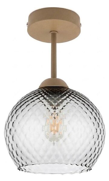 BRILAGI - LED плафон R GLASS 1xE27/60W/230V Ø 18 cm бежово/димно сиво