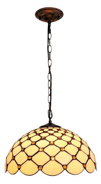BRILAGI - Tiffany витражен полилей на верига IVORY SMOOTH 1xE27/60W/230V Ø40 cm