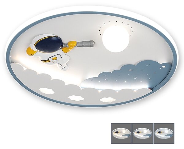 BRILAGI - димируемо LED детско таванно осветително тяло ASTRO LED/43W/230V Ø 49 см + дистанционно управление