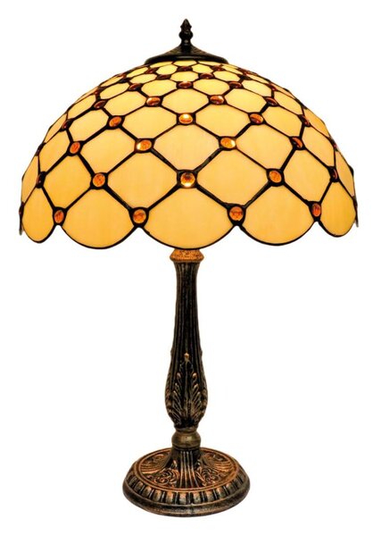 BRILAGI - Tiffany витражна настолна лампа IVORY SMOOTH 2xE27/60W/230V