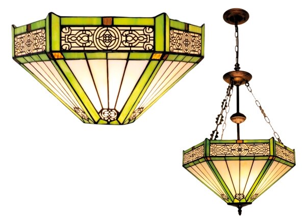 BRILAGI - Tiffany витражен полилей на верига EMERALD 3xE27/60W/230V диаметър 50 см