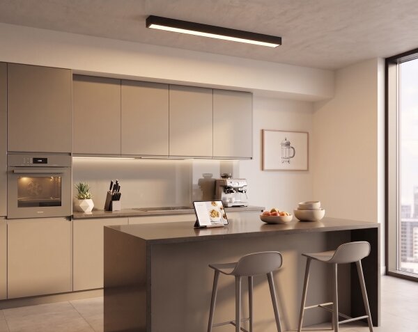LED Плафон/полилей на кабел LED/44W/230V 3000K 120 cm черен