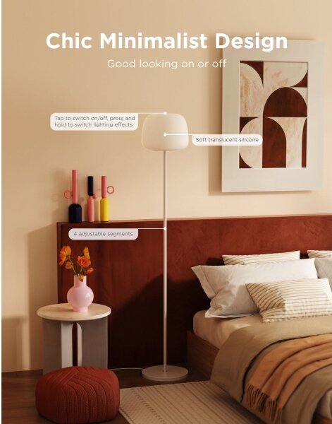 Govee - LED RGBICWW димируема подова лампа LANTERN MATTER LED/24W/230V Wi‑Fi 160 см