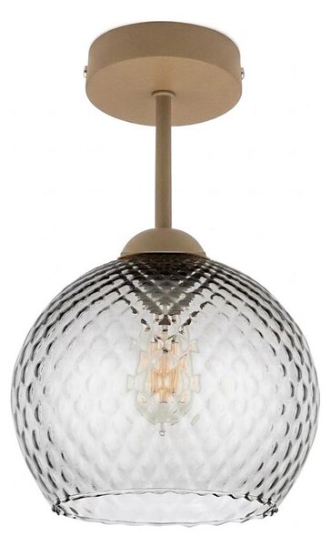 BRILAGI - LED плафон R GLASS 1xE27/60W/230V Ø 25 cm бежов/опушено сиво