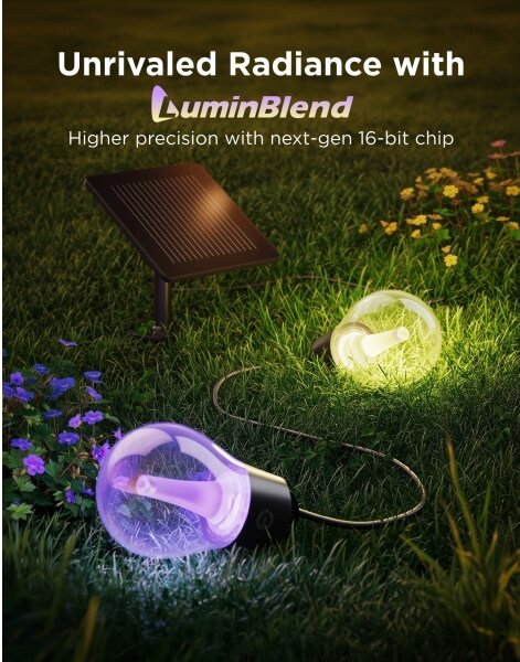 Govee - LED RGBICW соларен гирлянд 8xLED/6W/5V Wi-Fi Matter IP67