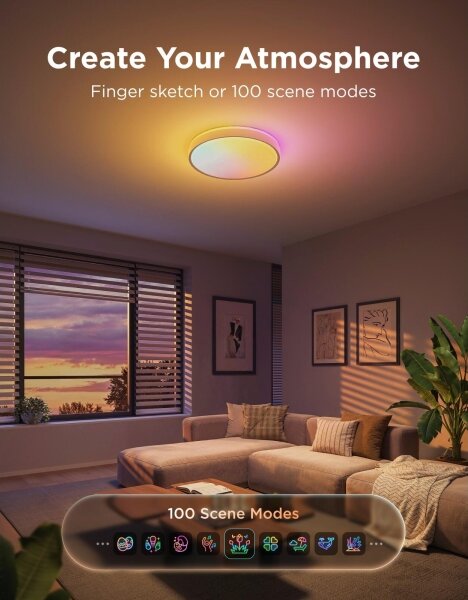 Govee - LED RGBICWW плафон с възможност за димиране LED/55W/230V Ø 46 см Matter Wi-Fi