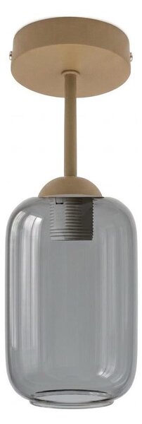 BRILAGI - LED повърхностно монтиран полилей R GLASS 1xE27/60W/230V, диаметър 14 см, бежова/опушено сива