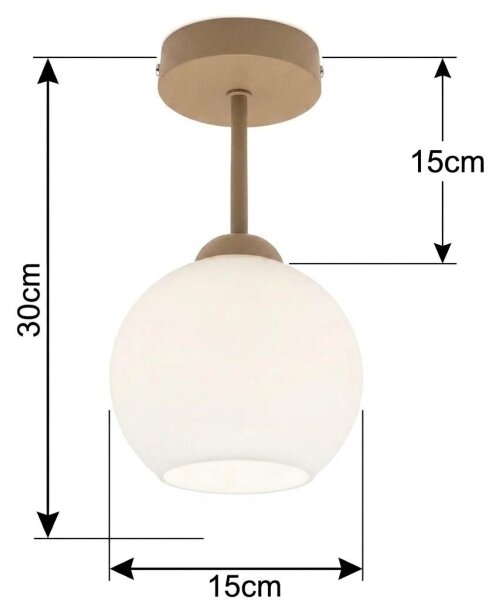 BRILAGI - LED Прикрепен таванен полилей RETRO GLASS 1xE27/60W/230V Ø 15 см бежово/бяло
