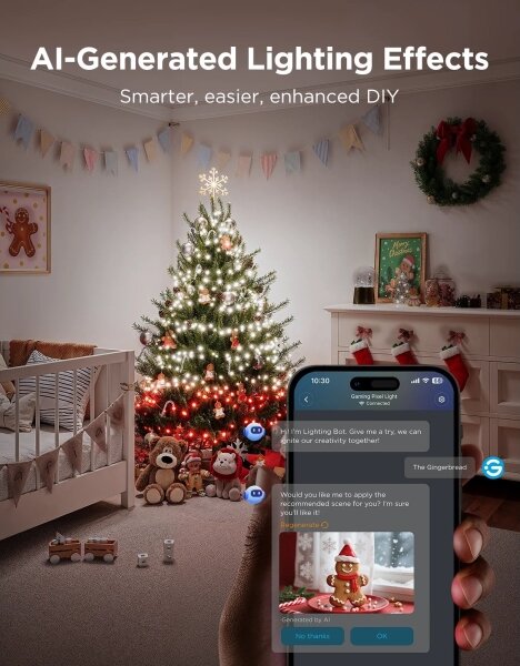 Govee - LED RGBWIC Външна коледна гирлянда 2700-6500K 30m Wi-Fi Matter IP65