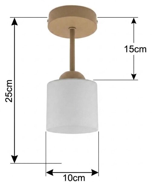 BRILAGI - LED плафон RETRO GLASS 1xE27/60W/230V Ø 10 cm бежова/бяла