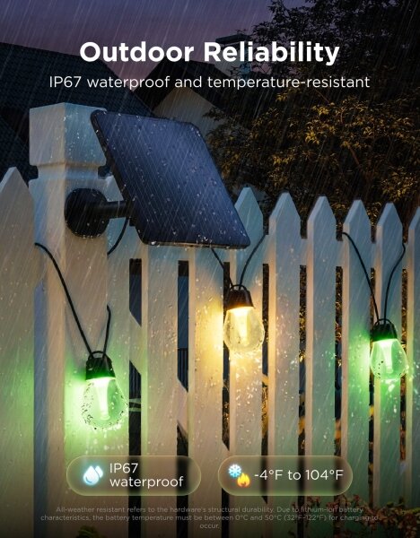 Govee - LED RGBICW соларен гирлянд 8xLED/6W/5V Wi-Fi Matter IP67