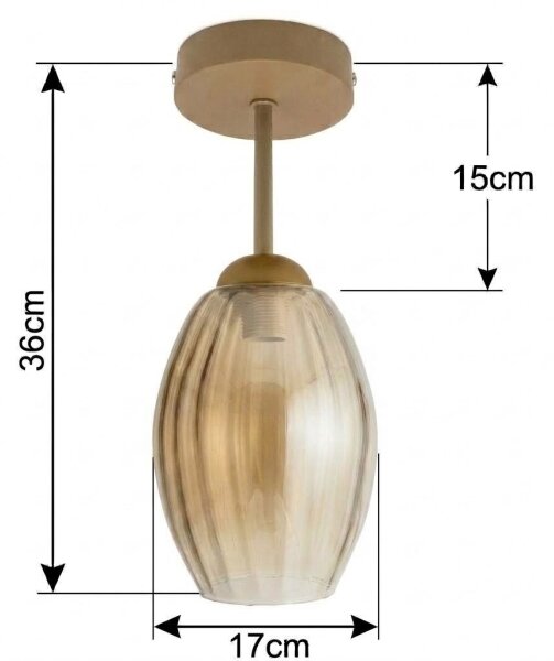 BRILAGI - LED Повърхностно монтиран полилей R GLASS 1xE27/60W/230V Ø 17 cm бежов/димно бежов