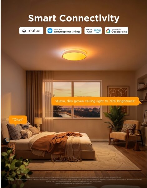 Govee - LED RGBICWW плафон с възможност за димиране LED/55W/230V Ø 46 см Matter Wi-Fi