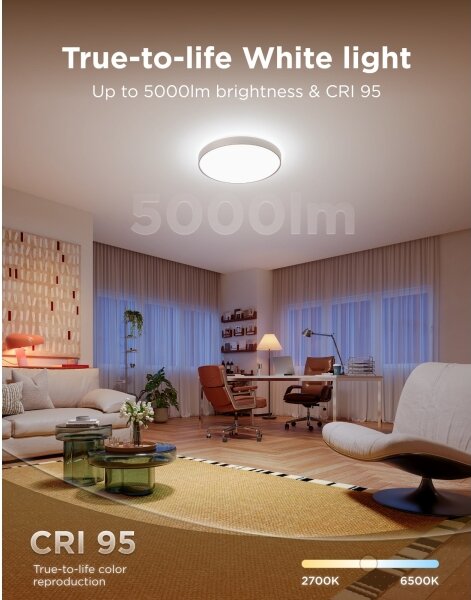 Govee - LED RGBICWW димируемо таванно осветително тяло LED/55W/230V Ø 53 см Matter Wi-Fi
