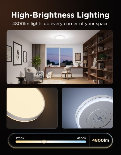 Govee - LED RGBICWW плафон с възможност за димиране LED/55W/230V Ø 46 см Matter Wi-Fi