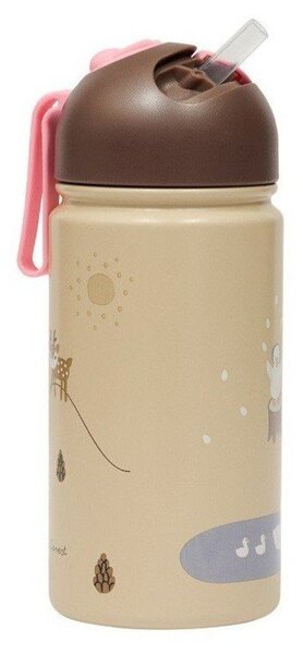 Светлокафява алуминиева детска бутилка 360 ml Friends in the Forest – OYOY Mini