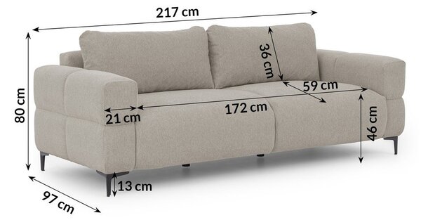 Бежов диван 217 cm Helio – Ropez