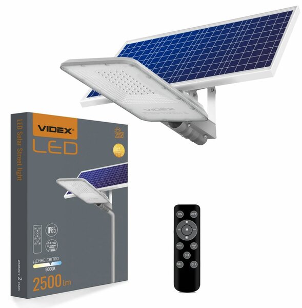 LED външно осветително тяло Videx LANA (VLE-SLSO-305), соларно, 80Wh, 2500lm, IP65/IK07 защита, 5000K