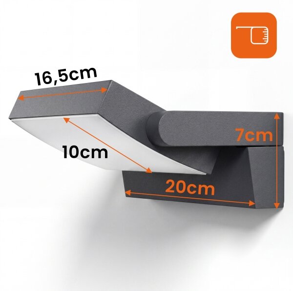 LED Stm външно стенно осветително тяло LED/12/18/24W/230V 3000/4000/6500K IP54 черно