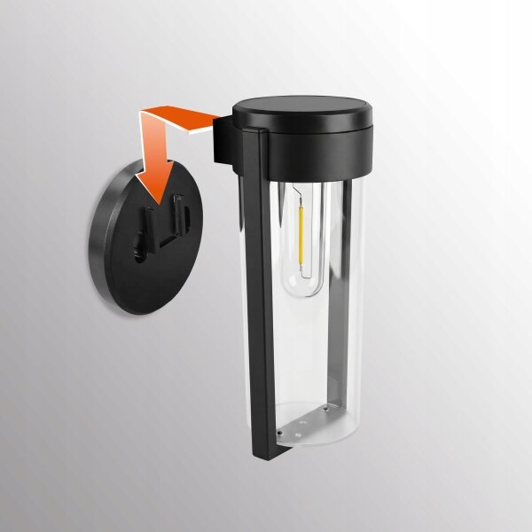 LED соларна стенна лампа LED/1W/3,7V 500 mAh IP65 черна
