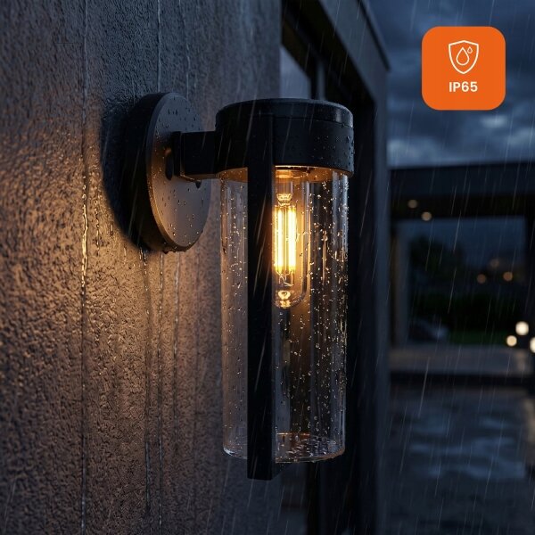 LED соларна стенна лампа LED/1W/3,7V 500 mAh IP65 черна