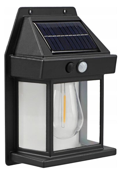 LED соларна стенна лампа със сензор LED/3,7V 600 mAh IP44 черна