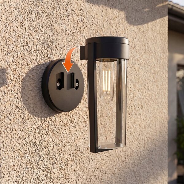 LED соларна стенна лампа LED/1W/3,7V 500 mAh IP65 черна