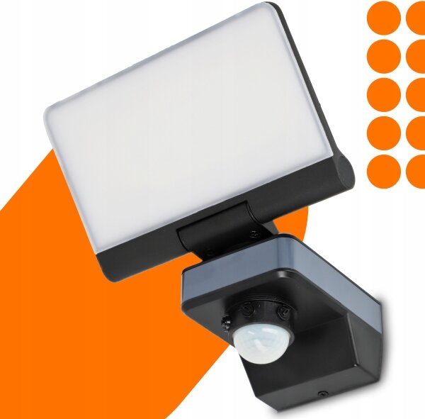 LED прожектор със сензор за движение и за сумрак LED/44W/230V 4200K IP54 черен