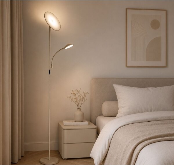 Rabalux 74083 - LED димируема подова лампа HALINA 23W/230V 3000/4200/6500 бежова