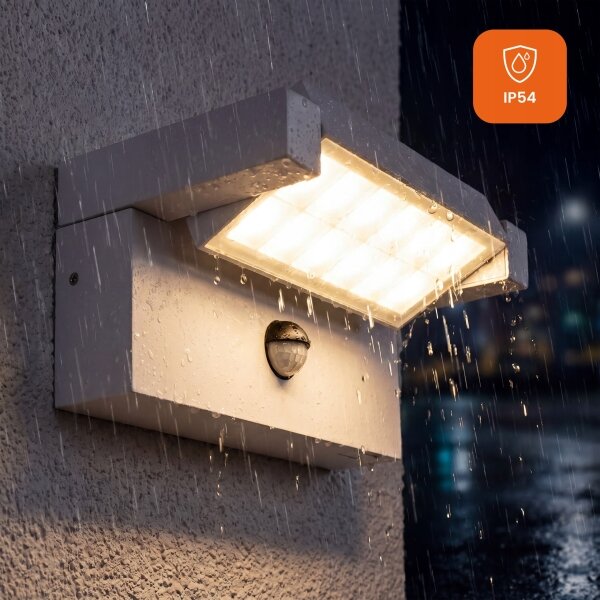 LED външно стенно осветително тяло със сензор LED/25W/230V IP54 бяло