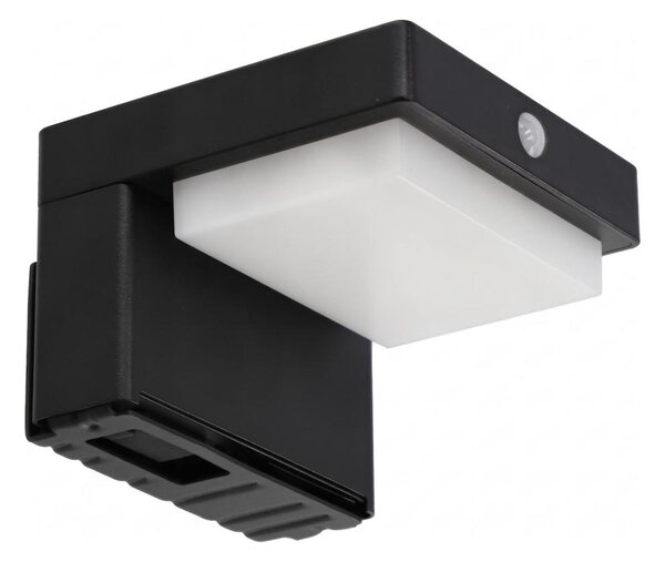 LED соларен стенен осветител със сензор LED/5W/3,7V 2000 mAh IP44 черен