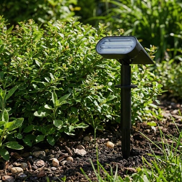 LED RGB соларна лампа 2 в 1 LED/3,7V 1200 mAh IP54 черна