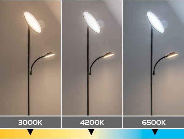 Rabalux 74084 - LED димируема подова лампа HALINA 23W/230V 3000/4200/6500 черна