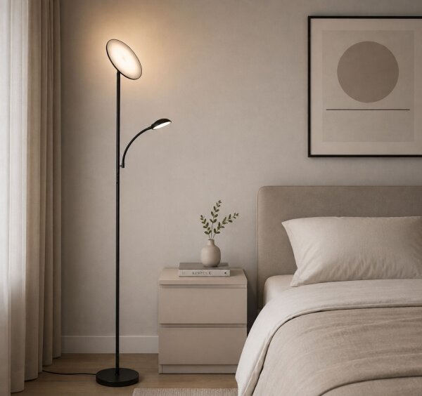 Rabalux 74084 - LED димируема подова лампа HALINA 23W/230V 3000/4200/6500 черна