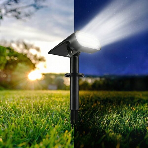 LED соларна лампа 2 в 1 LED/3,7V 1200 mAh IP54 черна
