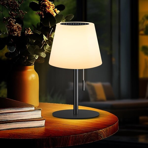 LED Димируема соларна лампа LED/2W/5V USB 1200 mAh IP44 бяла/черна