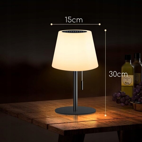 LED Димируема соларна лампа LED/2W/5V USB 1200 mAh IP44 бяла/черна