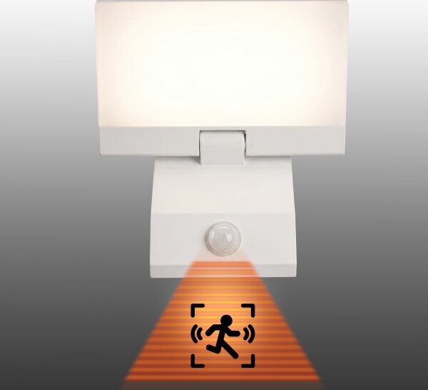 LED външна стенна лампа с сензор LED/18W/230V IP44 бяла
